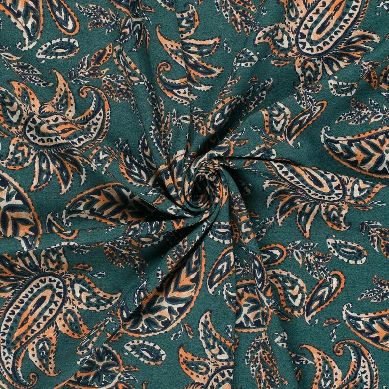 Romanitjersey paisley – blågran/persikofärgad,  image number 3