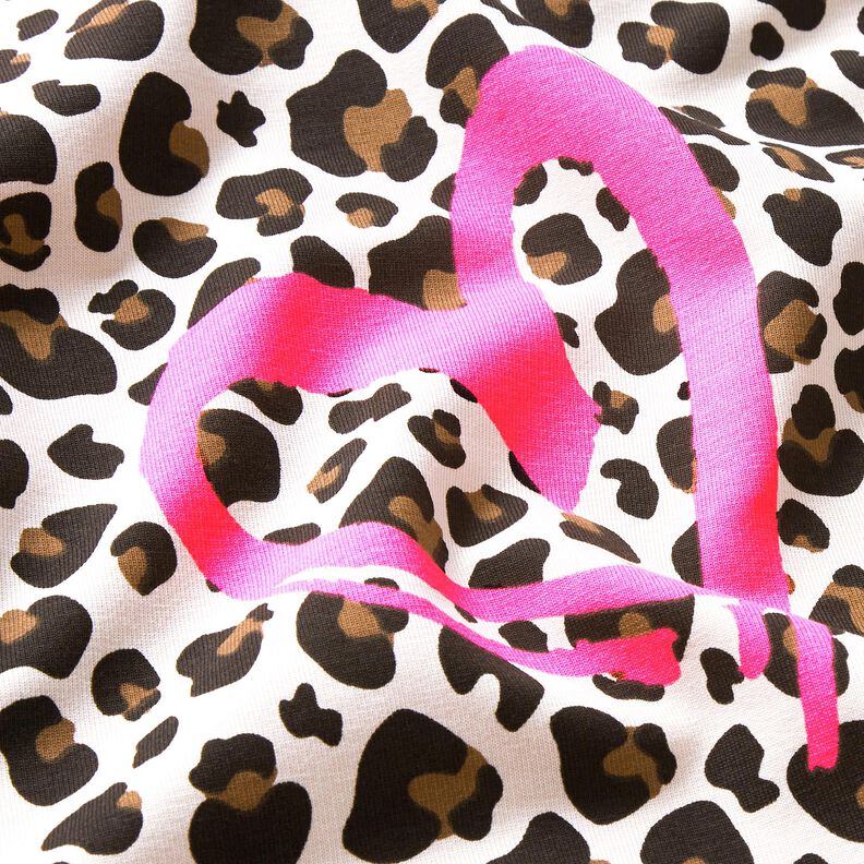 French Terry Sommarsweat lejon och neonhjärtan – cashew/neonpink, image number 6
