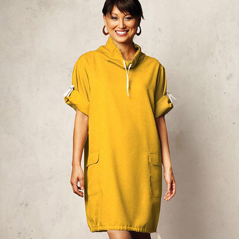 Bomullsfleece Enfärgat – currygul, image number 7