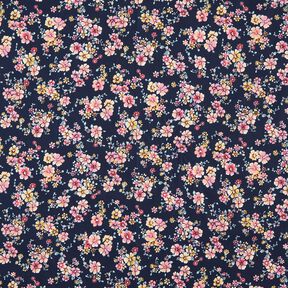 Behandlad bomull romantiska blommor – marinblått, 