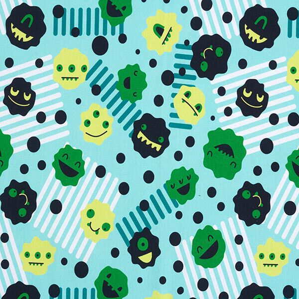 Sweatshirt Ruggad Smileymonster | PETIT CITRON – ljus turkos, image number 1