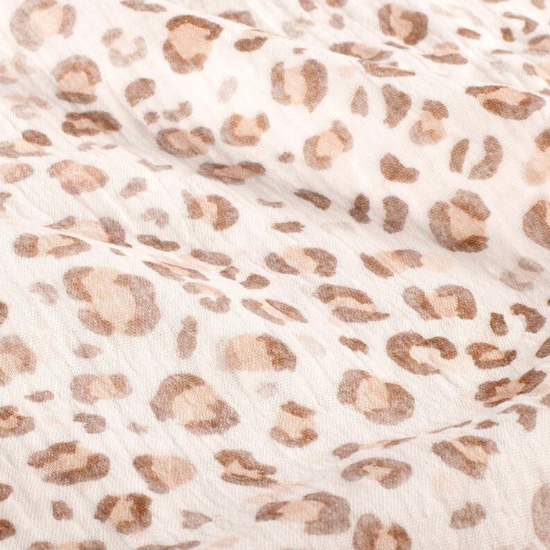 Muslin/Dubbel-krinkelväv akvarell lejon Digitaltryck – elfenbensvit,  image number 2