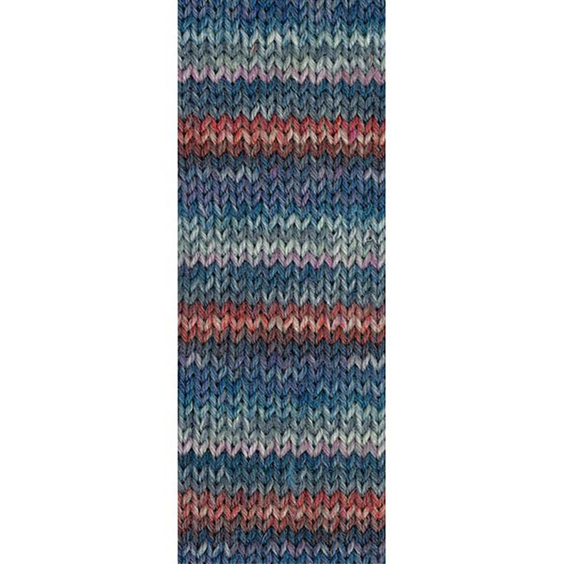 LANDLUST Sockenwolle „Bunte Ringel“, 100g | Lana Grossa – blå/rött,  image number 2