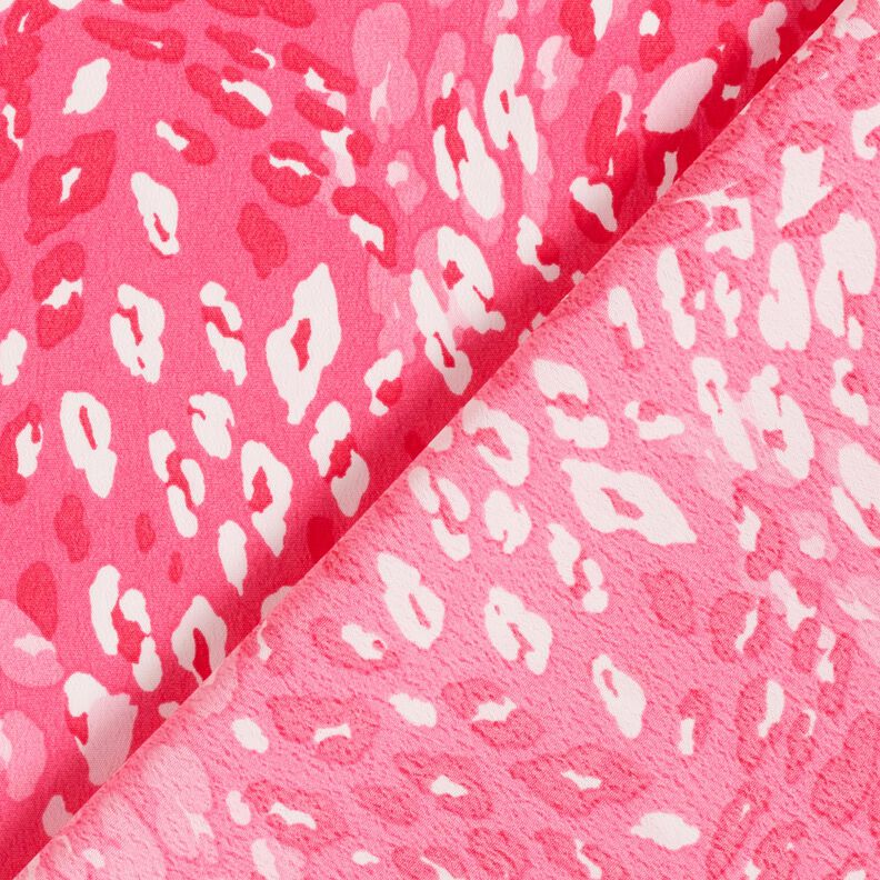 crêpetyg abstrakt leopardmönster – intensiv rosa,  image number 4