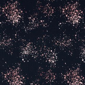 Bomullsjersey Guldspräcklig | Glitzerpüppi – svartblå/mörk gammelrosa, 