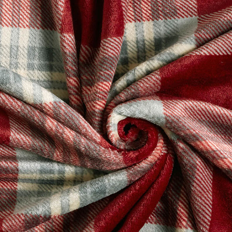 Mysfleece rutor – karminröd/ljusgrå,  image number 3