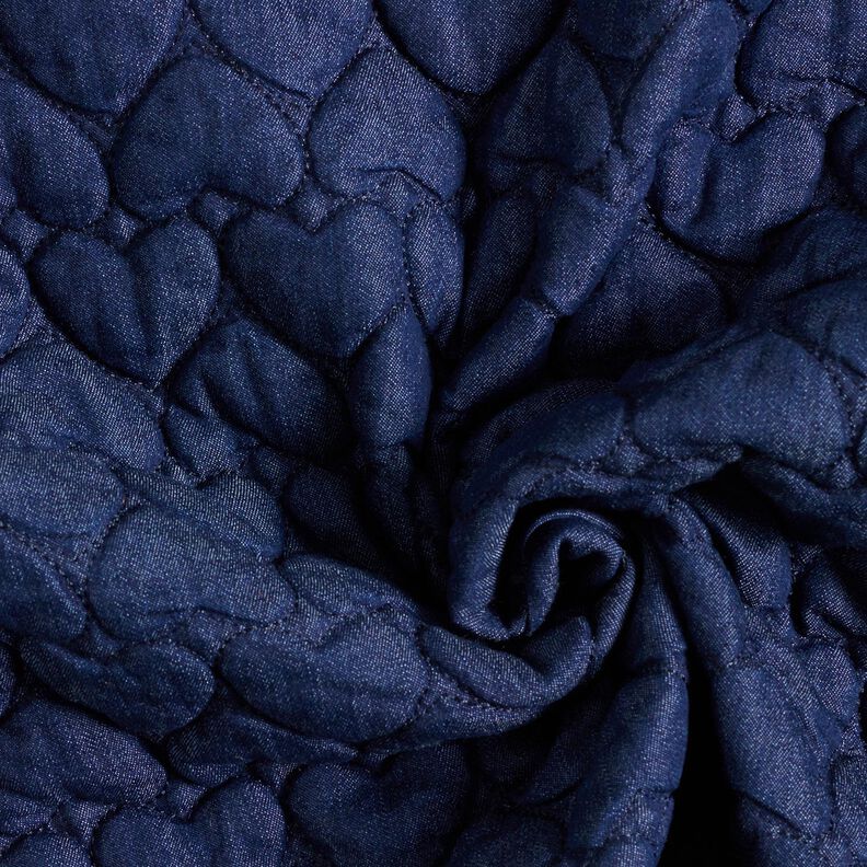 Jeans Quiltat tyg hjärtan – nattblå,  image number 3