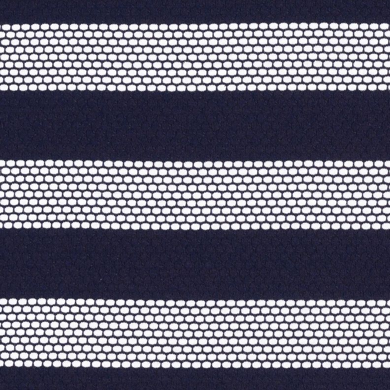 Bomullsjersey prickade ränder – marinblått/vit,  image number 1