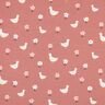 Bomullsjersey Gäss på blomsterängen | Poppy Fabrics – mörk gammelrosa/vit,  thumbnail number 1