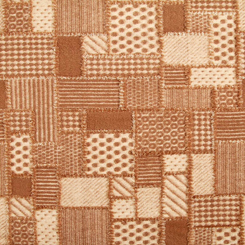 Stickat kapptyg med uttrycksfullt mönster – cashew/brun,  image number 1
