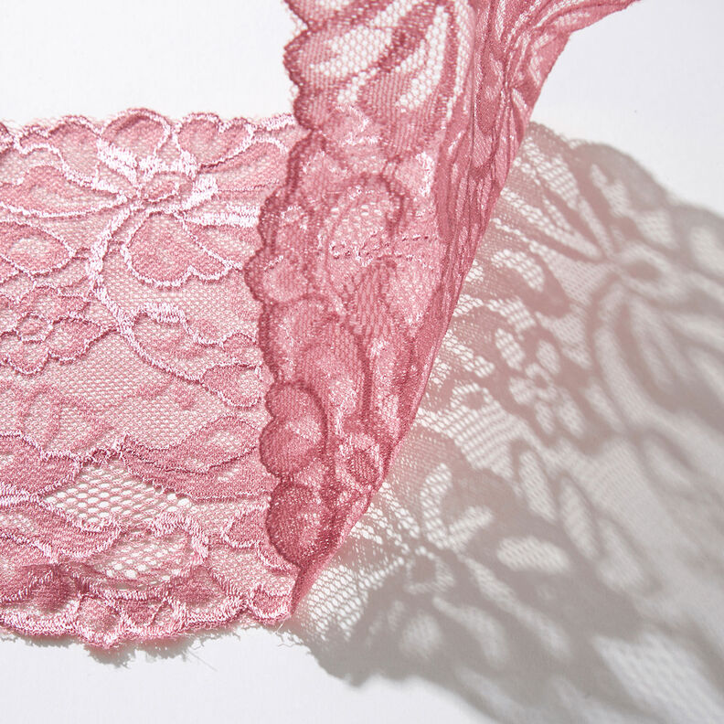 Elastisk spets [150 mm] – gammalt rosa,  image number 2