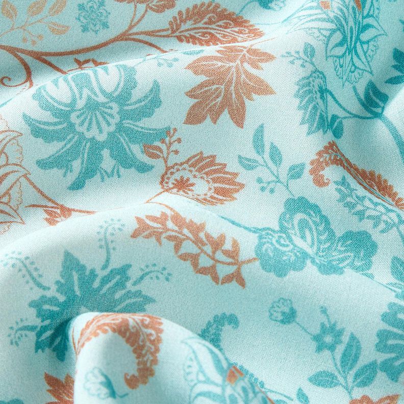 Viskos Voile paisley blommor kantdesign – blå, image number 6