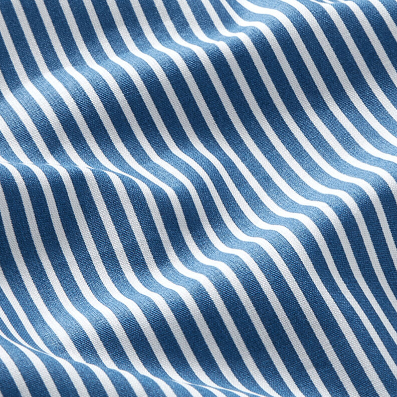 Bomullspoplin Ränder – jeansblå/vit,  image number 2