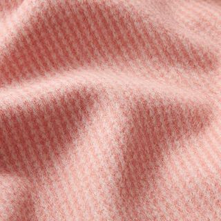 Ruggat stickat jacquardtyg Små rutor – gammalt rosa/vit, 