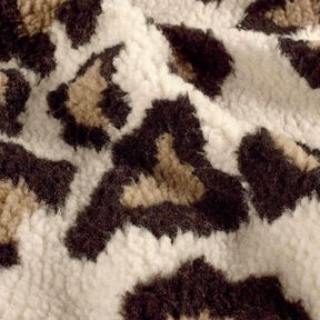 sherpa teddyplysch leopardmönster – mandel/svart, 