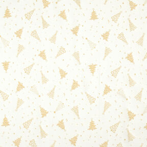 Dekorationstyg Jacquard Lurex Små granar – ljusbeige/guld, 