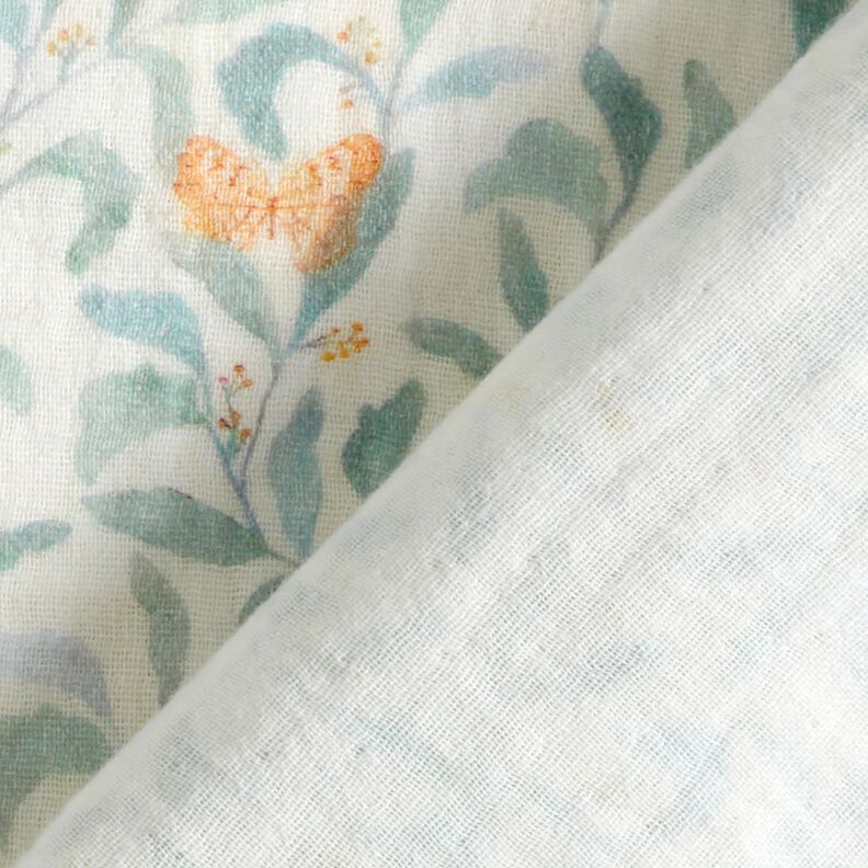 Muslin/Dubbel-krinkelväv Äng med fjärilar Digitaltryck | Poppy Fabrics – elfenbensvit,  image number 4
