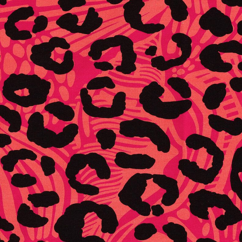 French Terry Sommarsweat lejon och blommor – pink/brandgul, image number 5