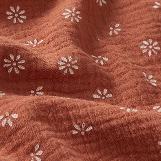 Muslin/Dubbel-krinkelväv Stiliserade prästkragar – terracotta/vit, 
