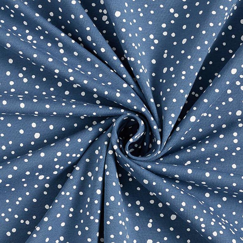 Bomullsjersey oregelbundna prickar – jeansblå,  image number 3