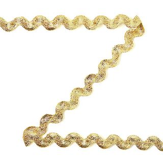Sicksackband Lurex [12 mm] - guld, 