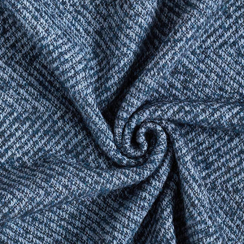 Kapptyg ullmix sicksack-mönster – marinblått,  image number 3