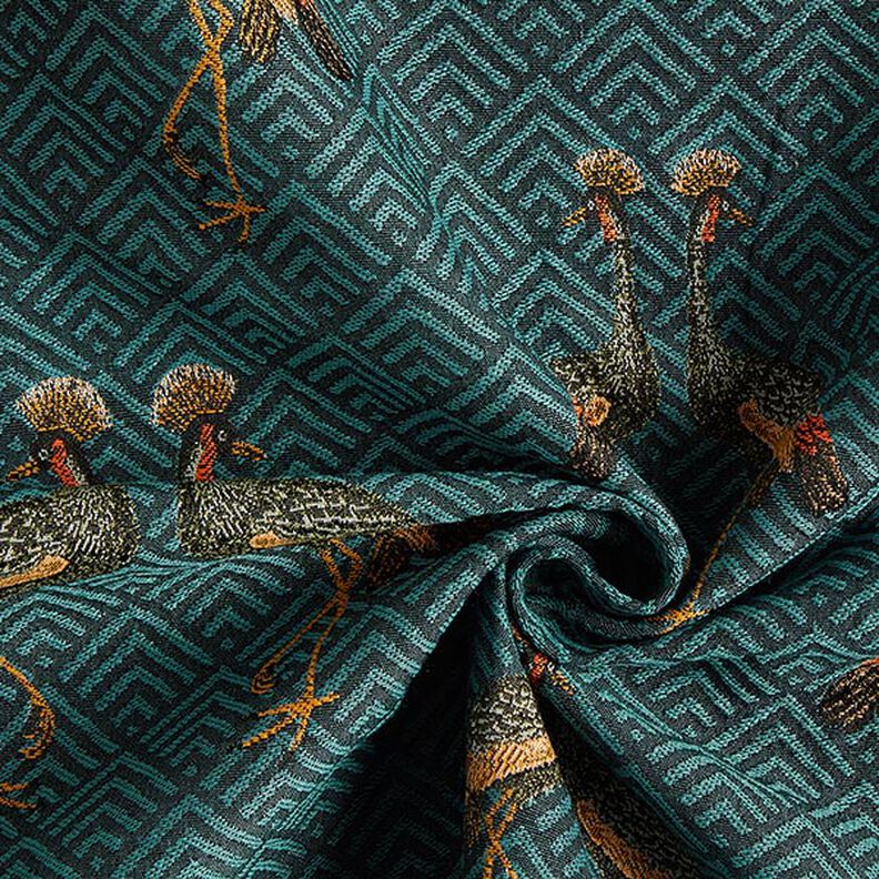 Jacquard Gobeläng Påfågel – petrol,  image number 3
