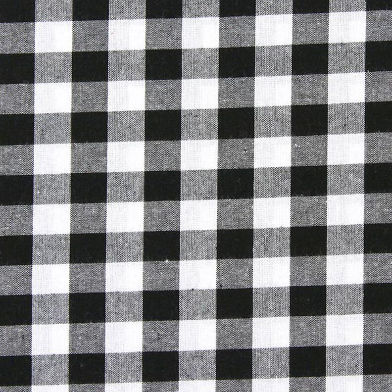 Bomullstyg Vichy rutig 1,7 cm – svart/vit,  image number 1
