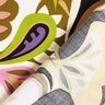 Viskostyg Retroblommor – oliv/lila,  thumbnail number 4