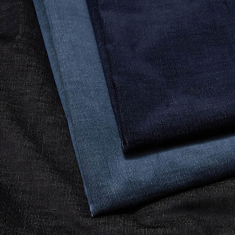 Stretchmanchester jeanslook – marinblått,  image number 4