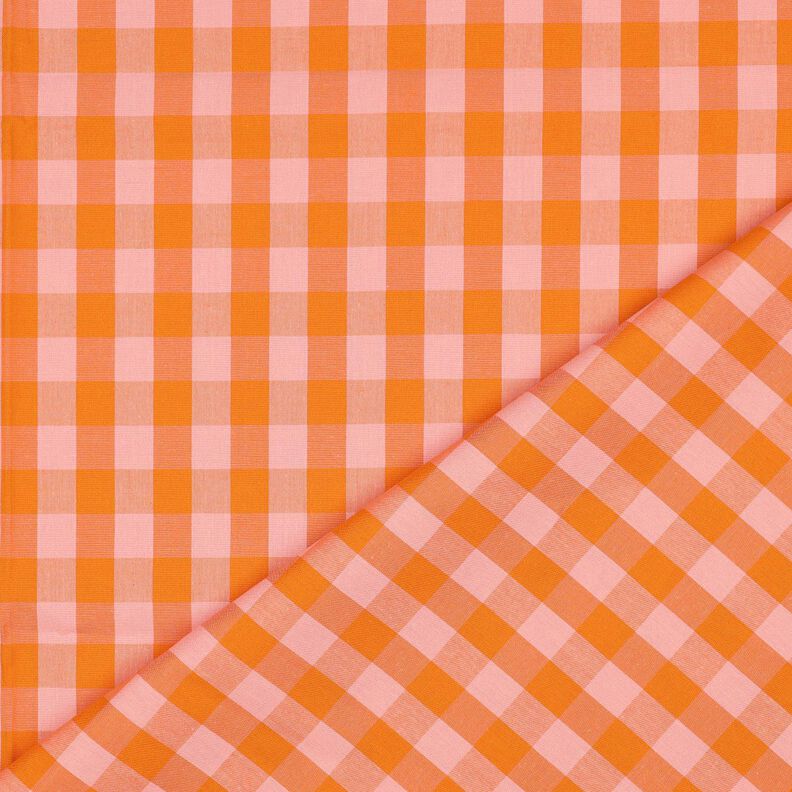 Bomullspoplin Check | Poppy Fabrics – rosa/persikofärgad,  image number 4