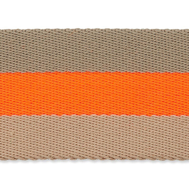 Väskband/bältesband Neon [ 40 mm ] – neonorange/beige,  image number 4