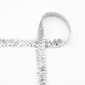 Elastisk paljettkant [20 mm] – silver, 