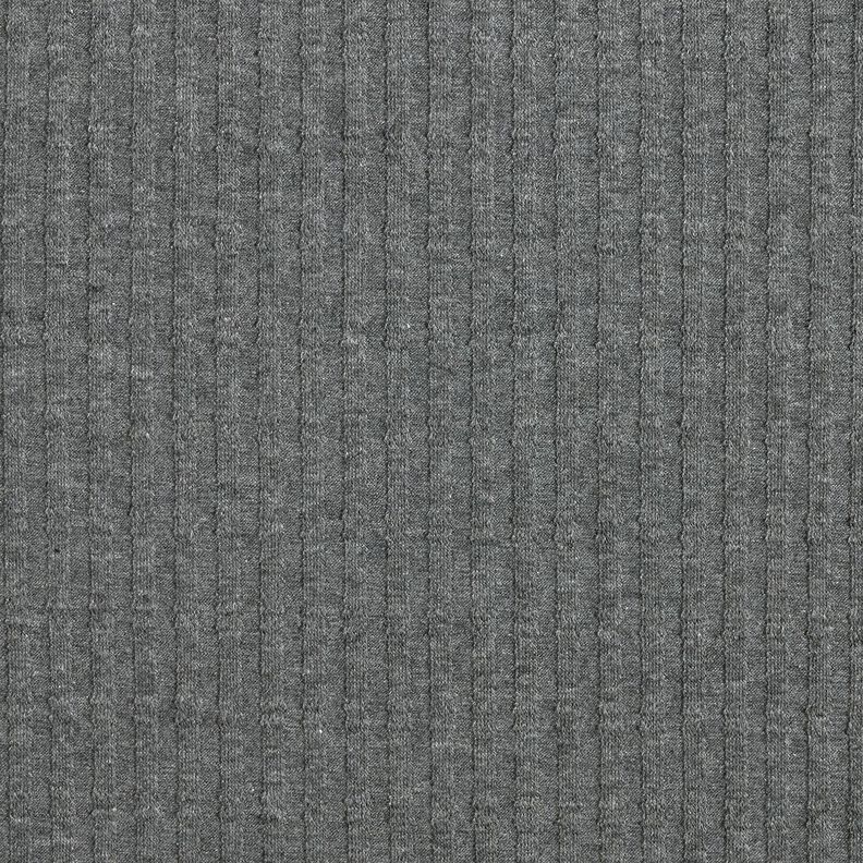 Ribbad jersey enkelt stickmönster – mörkgrå,  image number 1