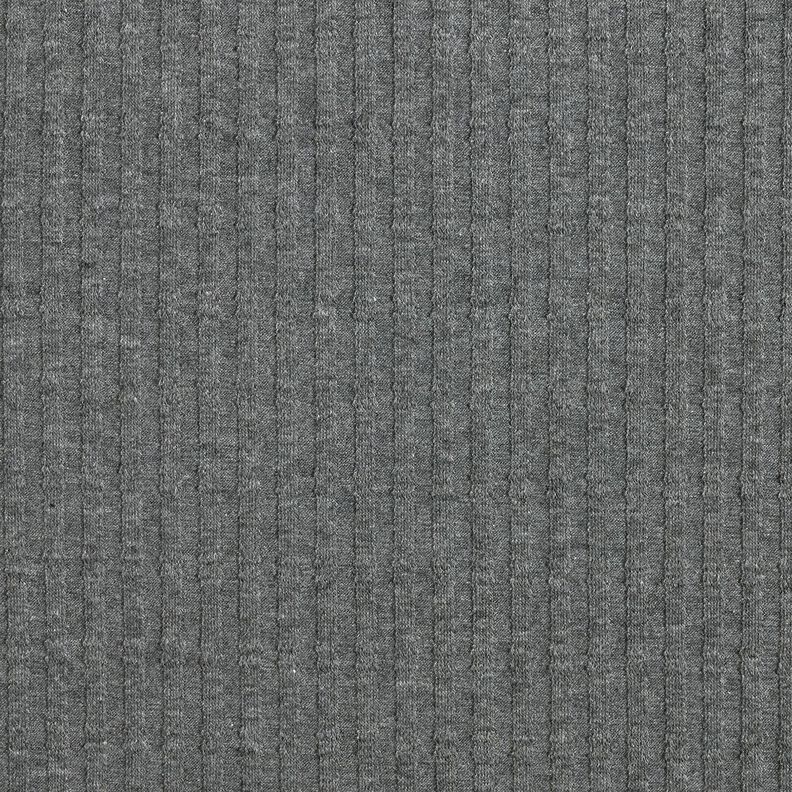 Ribbad jersey enkelt stickmönster – mörkgrå,  image number 1