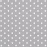 Bomullspoplin Medelstora stjärnor – grått/vit,  thumbnail number 1