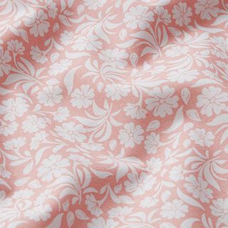 Blomsteräng-mönster i bomullspoplin – rosa, 