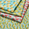 Bomullstyg Poplin ananas – aquablått/gul,  thumbnail number 5