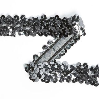 Elastisk paljettbård (20 mm) 11 – gammalt silver, 