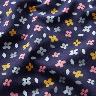 Bomullsjersey Söta blommor | STENZO – marinblått, 