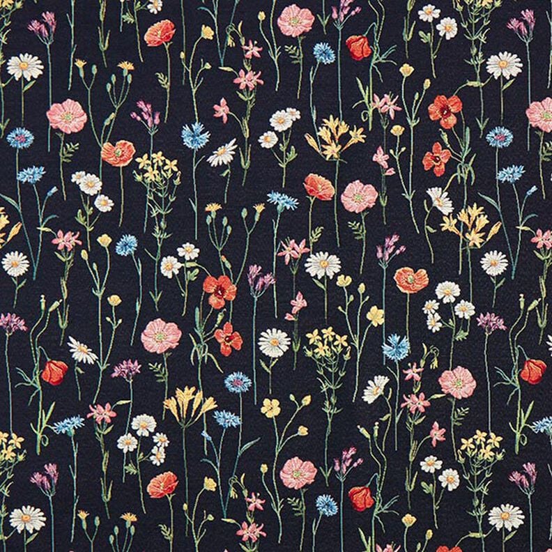 Dekorationstyg Gobeläng Vilda blommor – svart/rose, image number 1