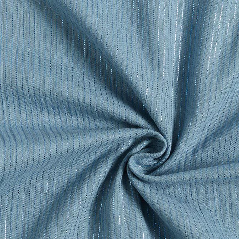 Bomull muslin med skimrande ränder – duvblå,  image number 4