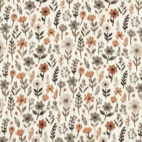 Muslin/Dubbel-krinkelväv höstblommor – yllevit, 