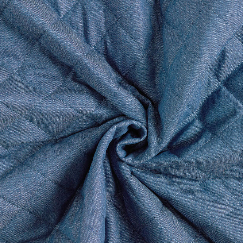 quiltat tyg chambray enfärgat – jeansblå,  image number 5