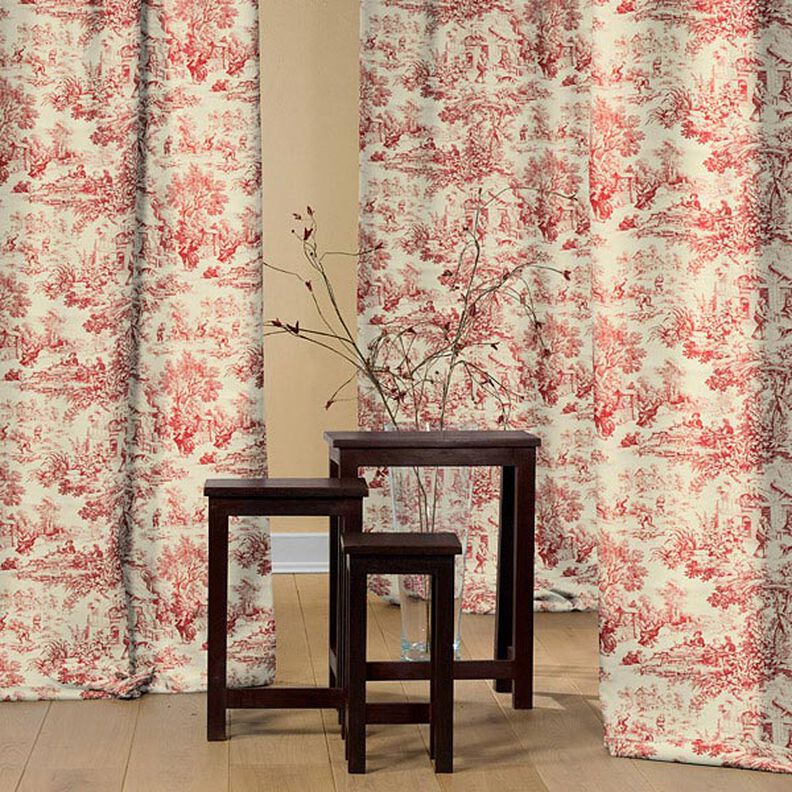 Toile de Jouy – kaminrött,  image number 4
