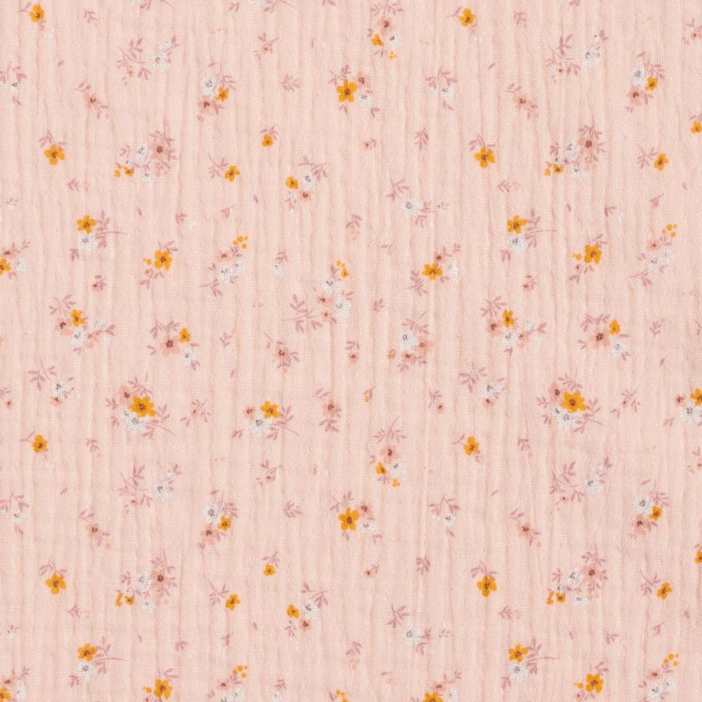Muslin/Dubbel-krinkelväv romantiska blommor – rose,  image number 1