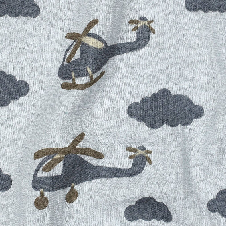 Muslin/Dubbel-krinkelväv Helikopter | by Poppy – babyblått/skiffergrått,  image number 2