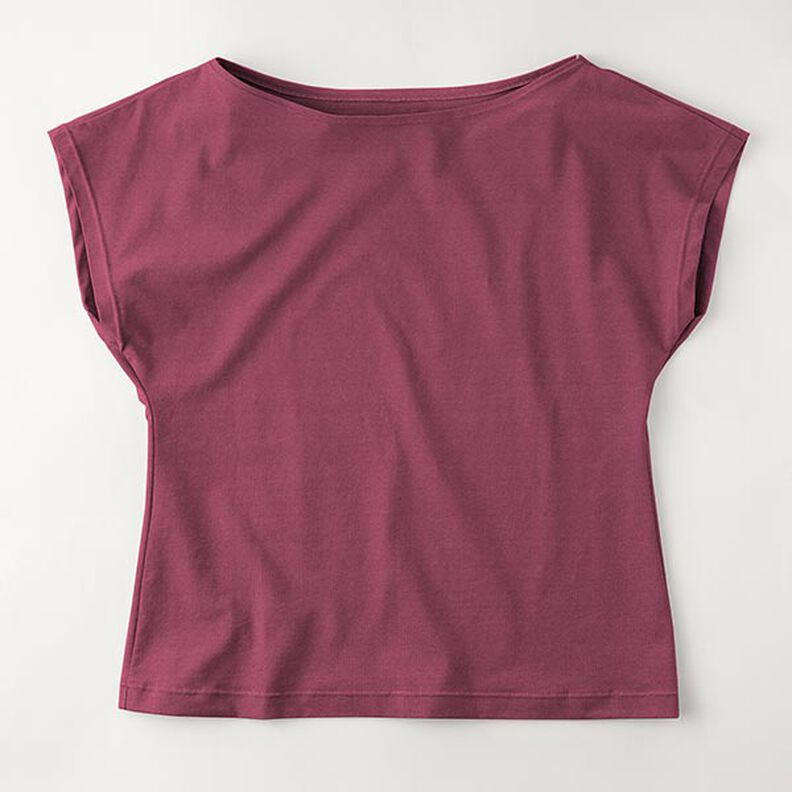 Bomullsjersey medium enfärgad – bordeauxrött,  image number 8