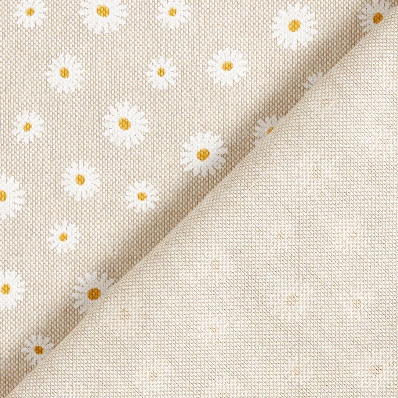 Dekorationstyg Halvpanama små blommor – natur/vit,  image number 4