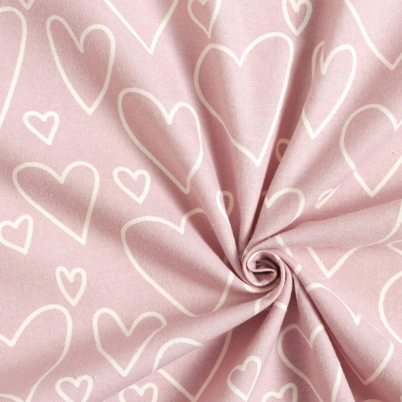 Bomullsflanell Herzen &ndash; rosa,  image number 3